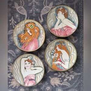Set of Four V. Tiziano "La Belle Femme" series collector plates by Veneto Flair